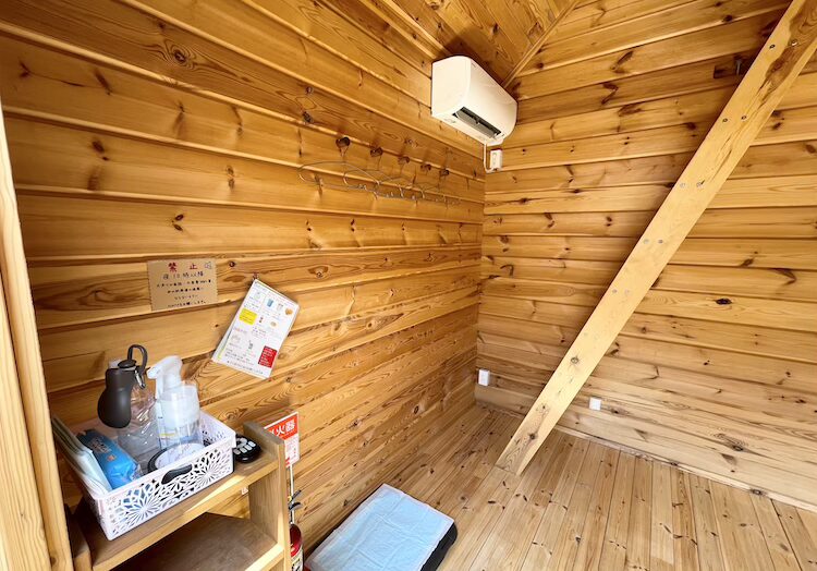 フォレストドーム付知峡のログハウスはエアコン完備